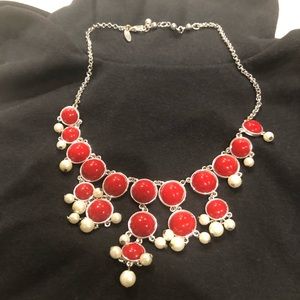 Talbot’s red beaded necklace
